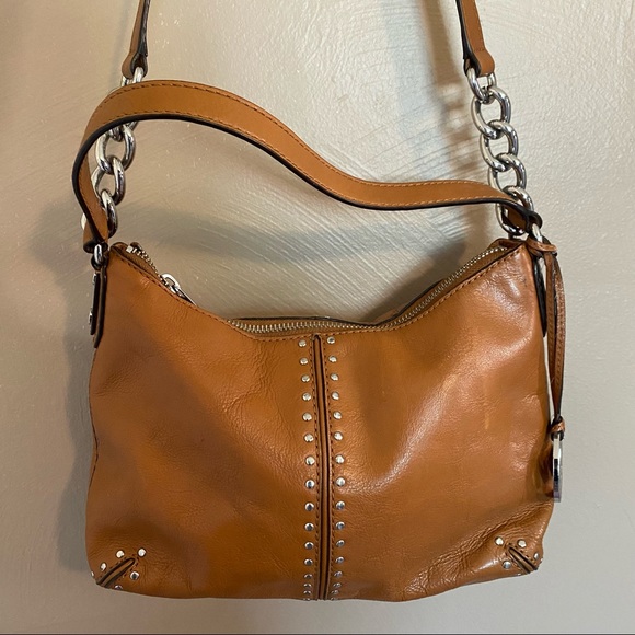 Michael Kors Leather Crossbody Satchel - Picture 2 of 14